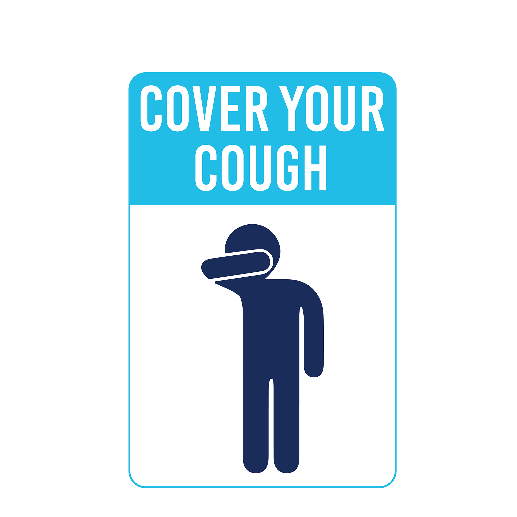 Cover Your Cough 1 Peel and Stick Wall Graphic Municipality  Made in The USA Protect Your Business Home & Colleagues Public Safety Sign 